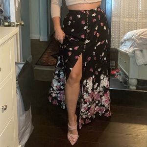 NWT Raga Long Rose Print Skirt